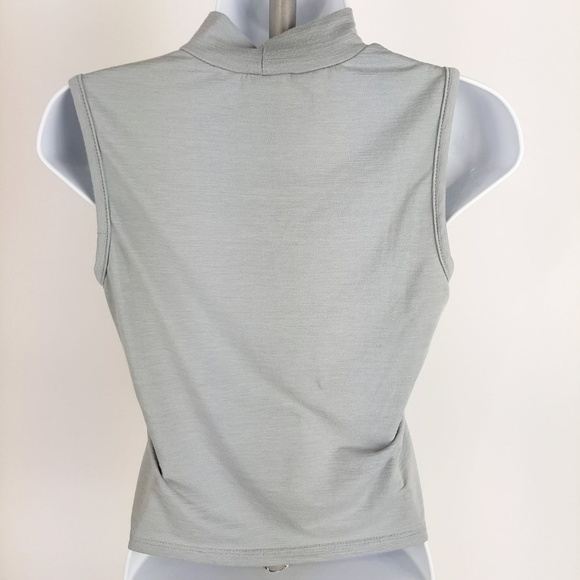 Enough About Me Women's Sleeveless Top Size Small Gray - Picture 2 of 5